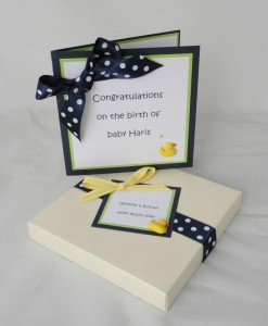 Baby Boy Duck Card Boxed